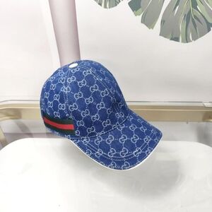 Gucci GG Denim Baseball Cap with Web Detail